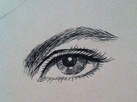 英气勃勃的眼睛铅笔画画法教程