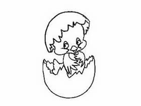 破壳而出的小鸡简笔画画法图片步骤