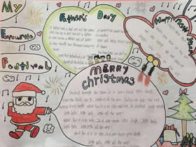 小学生圣诞快乐英文手抄报图片
