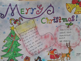 小学五年级圣诞快乐英文手抄报图片