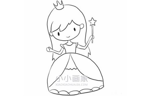会魔法的漂亮公主简笔画画法图片步骤