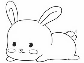 趴地上的可爱兔子简笔画画法图片步骤