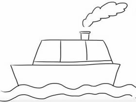海上轮船简笔画画法图片步骤