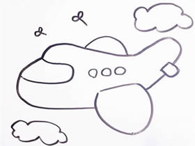 空中的客机简笔画画法图片步骤
