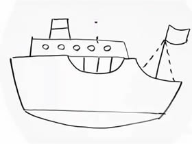 简单轮船简笔画画法图片步骤