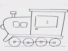 简单火车头简笔画画法图片步骤