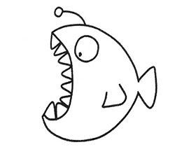 简单灯笼鱼简笔画画法图片步骤