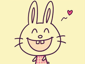 快乐卡通小白兔简笔画画法图片步骤