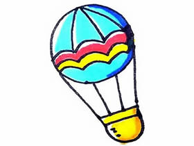 彩色热气球简笔画画法图片步骤