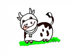 可爱小奶牛简笔画画法图片步骤