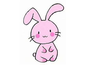 粉色兔子简笔画画法图片步骤