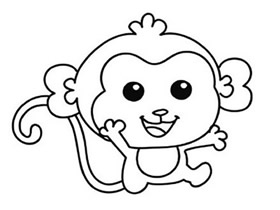 猴子宝宝简笔画画法图片步骤