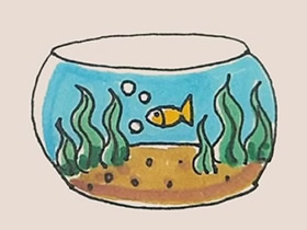 玻璃鱼缸简笔画画法图片步骤
