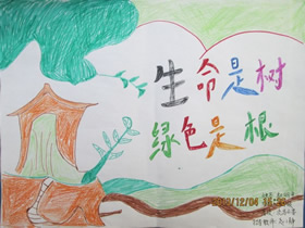 爱绿护绿的手抄报怎么画漂亮四年级