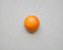 手工贴画制作 橙子和韭菜做简单漂亮的小水母