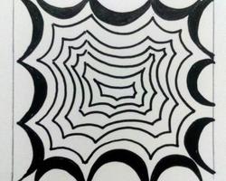 可以照着画的禅绕画 蜘蛛网的画法