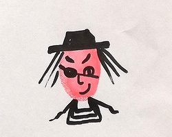 儿童手工画制作 海盗人物手印画