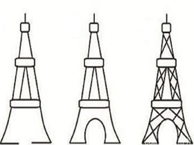 埃菲尔铁塔简笔画画法图片步骤