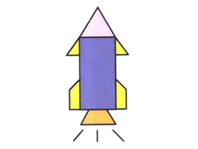 简单火箭简笔画画法图片步骤