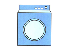 滚筒洗衣机简笔画画法图片步骤