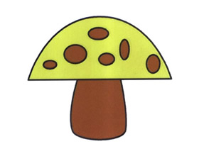涂色蘑菇简笔画画法图片步骤