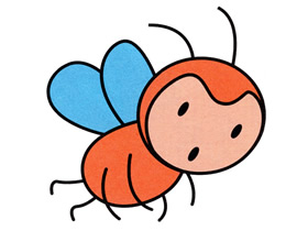 飞行的小蜜蜂简笔画画法图片步骤