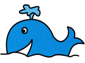 可爱小鲸鱼简笔画画法图片步骤