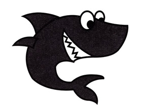 卡通鲨鱼简笔画画法图片步骤