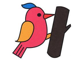 抓虫子的啄木鸟简笔画画法图片步骤