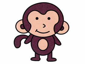 机灵小猴子简笔画画法图片步骤