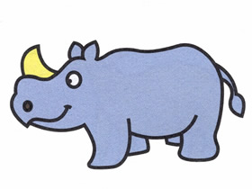 可爱犀牛简笔画画法图片步骤