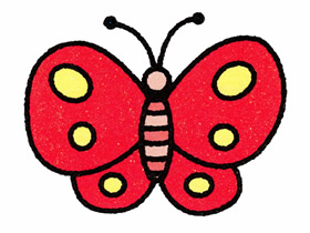 彩色小蝴蝶简笔画画法图片步骤