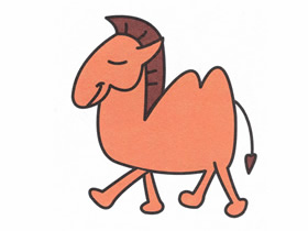 彩色卡通骆驼简笔画画法图片步骤