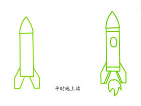 简单火箭简笔画画法图片步骤