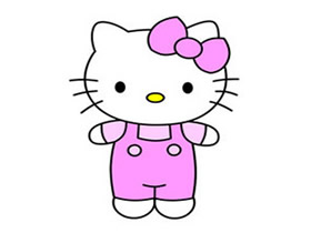 彩色的Hello Kitty简笔画画法图片步骤