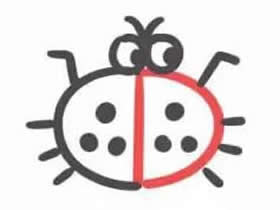 字母D简笔画甲虫的画法图片步骤
