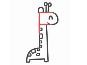 字母F简笔画长颈鹿的画法图片步骤