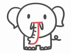 字母J简笔画大象的画法图片步骤