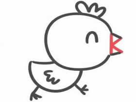 字母K简笔画可爱小鸡的画法图片步骤