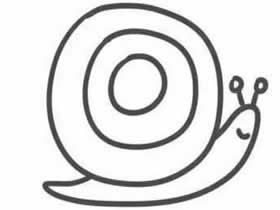 字母O简笔画蜗牛的画法图片步骤