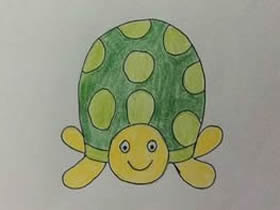 正面的彩色乌龟简笔画画法图片步骤