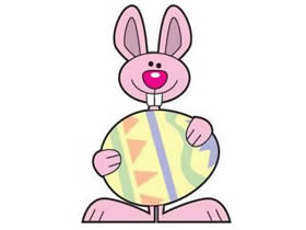 抱着蛋的可爱兔子简笔画画法图片步骤