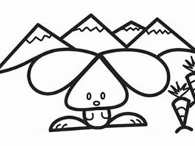 字母A简笔画兔子和山峰的画法图片步骤