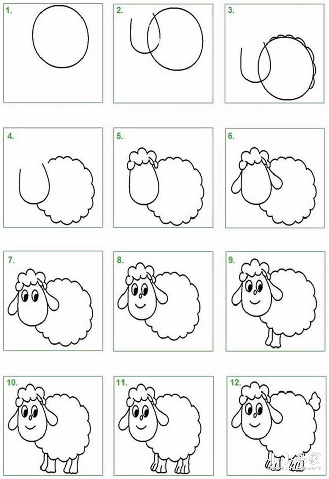 小羊简笔画步骤图图片