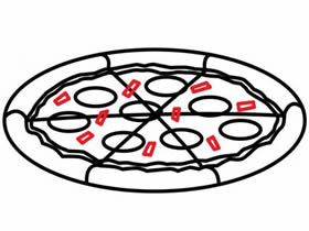 简单披萨简笔画画法图片步骤