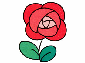 红色玫瑰简笔画画法图片步骤