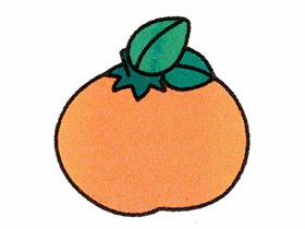 橙色的橘子简笔画画法图片步骤