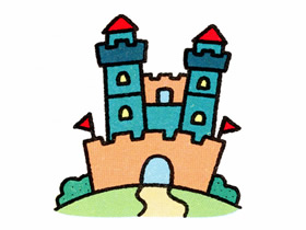 高大的城堡简笔画画法图片步骤