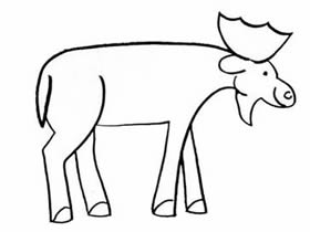 长角的鹿简笔画画法图片步骤