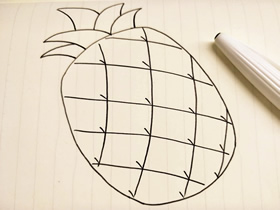 简单菠萝简笔画画法图片步骤